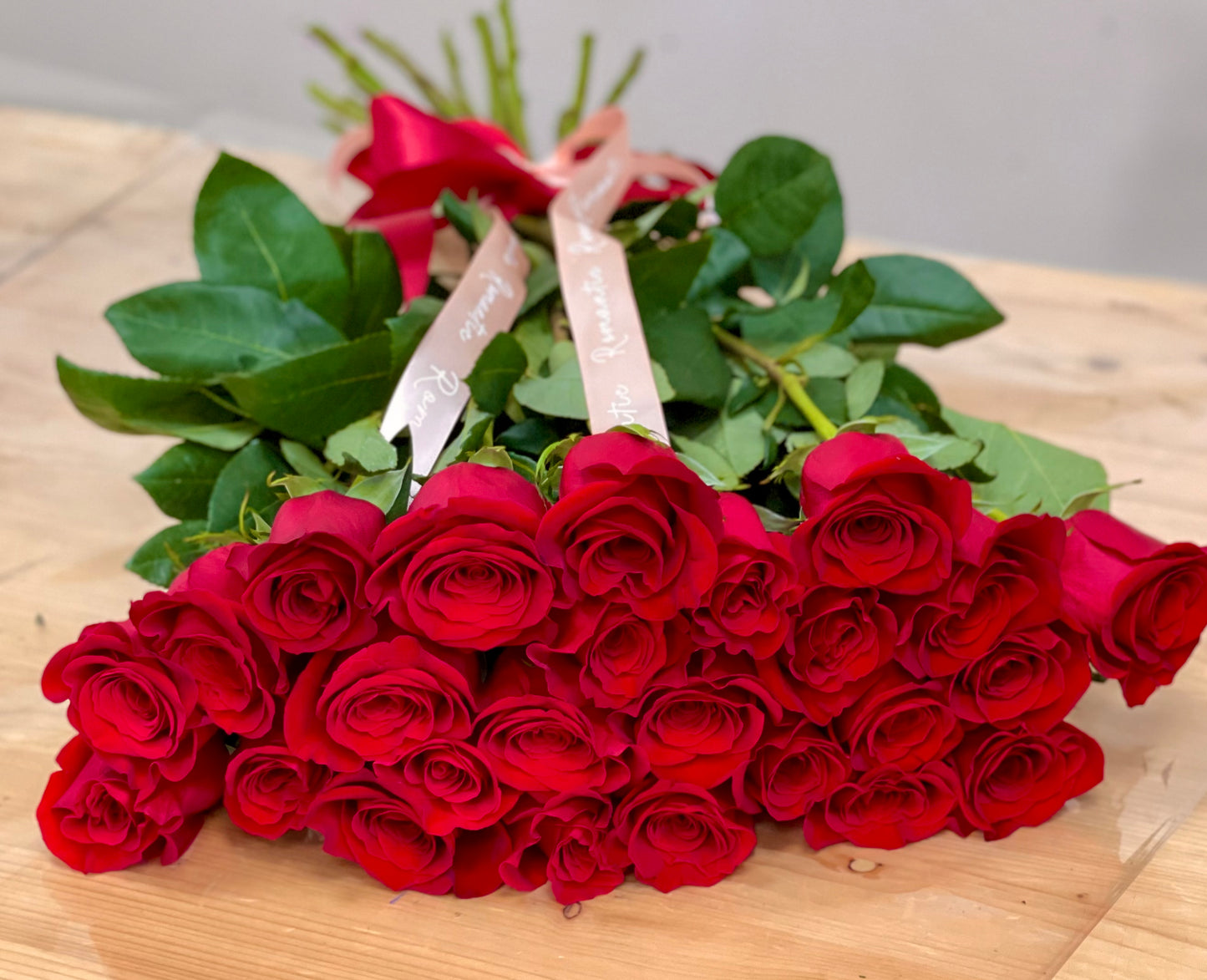 Classic Roses with Satin Ribbon