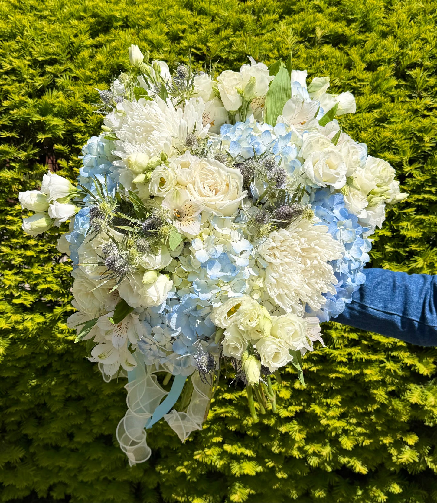 Heavenly Blue Hydrangea Bouquet — Special Price