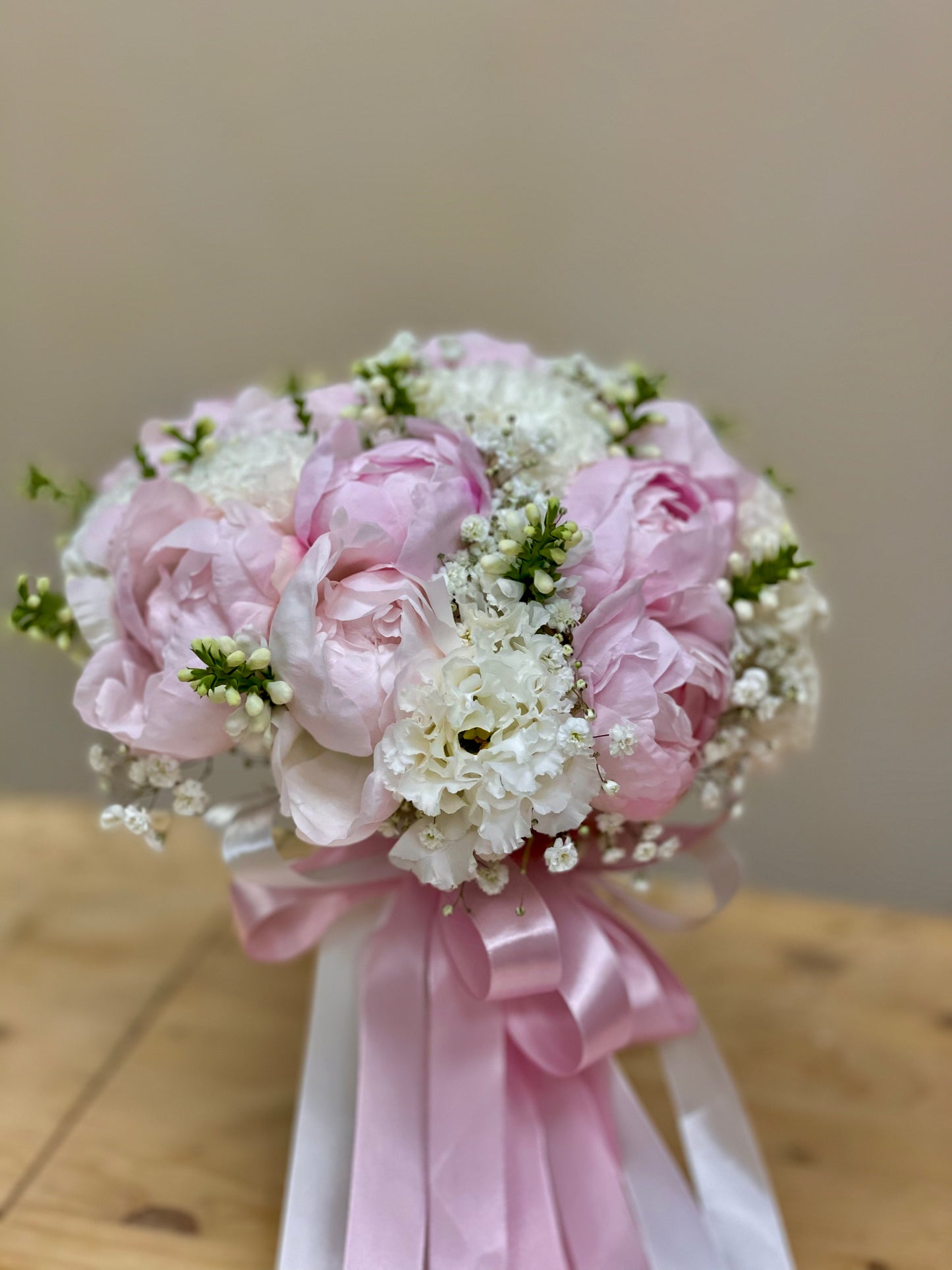 Peony & Lisianthus Bridal Bouquet – Blush & Cream