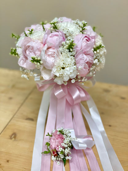 Peony & Lisianthus Bridal Bouquet – Blush & Cream