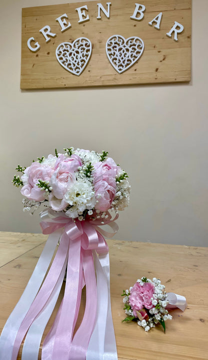 Peony & Lisianthus Bridal Bouquet – Blush & Cream