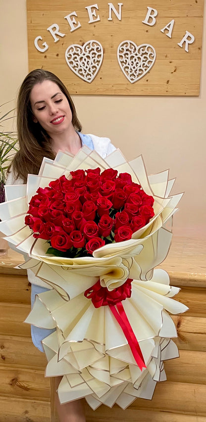 Premium Red Roses Bouquet "Classic Love"