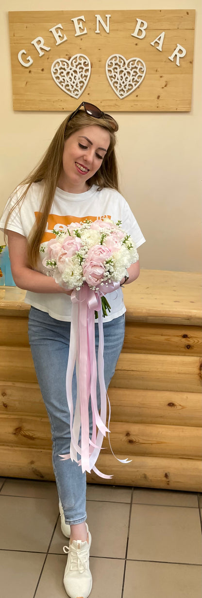Peony & Lisianthus Bridal Bouquet – Blush & Cream