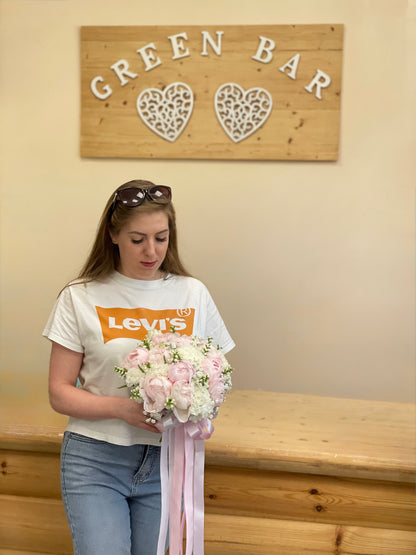 Peony & Lisianthus Bridal Bouquet – Blush & Cream
