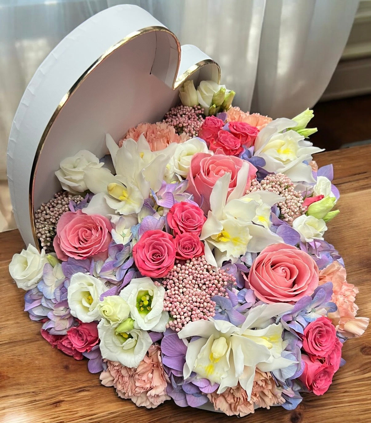 Heart-Shaped Flower Box