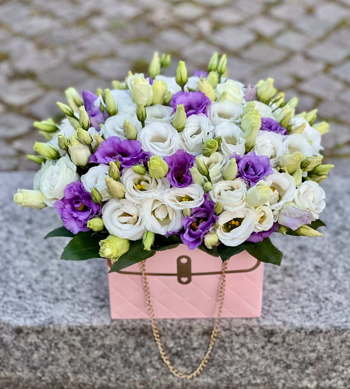White & Lavender Flower Box