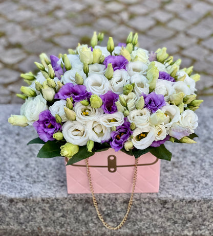 White & Lavender Flower Box