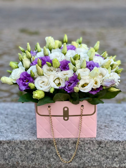 White & Lavender Flower Box