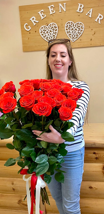 Classic Roses with Satin Ribbon