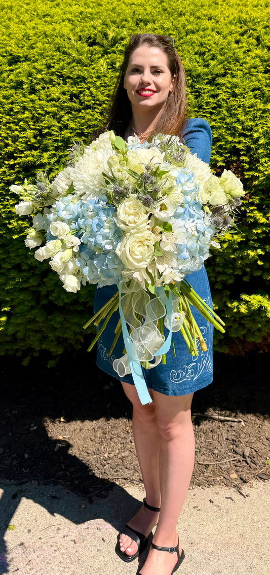Heavenly Blue Hydrangea Bouquet — Special Price