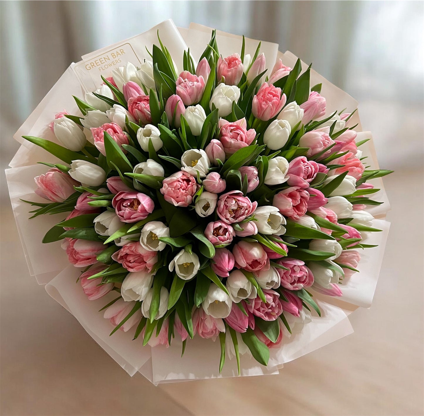 Pink & White Tulip Bouquet